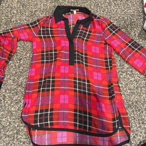 Plaid silkish shirt